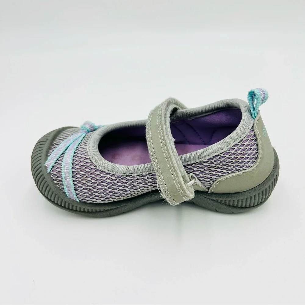 Oshkosh B’gosh shoes Blyss Mary Jane sandals loafers gray kids girl size 6